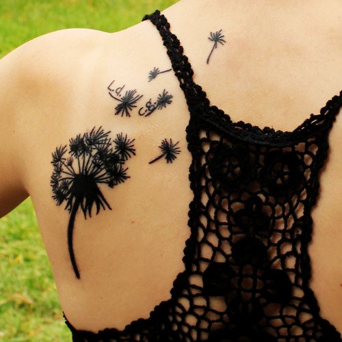 dandelion flower tattoos for women